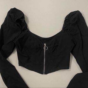 Black Long Sleeve Going Out Top
